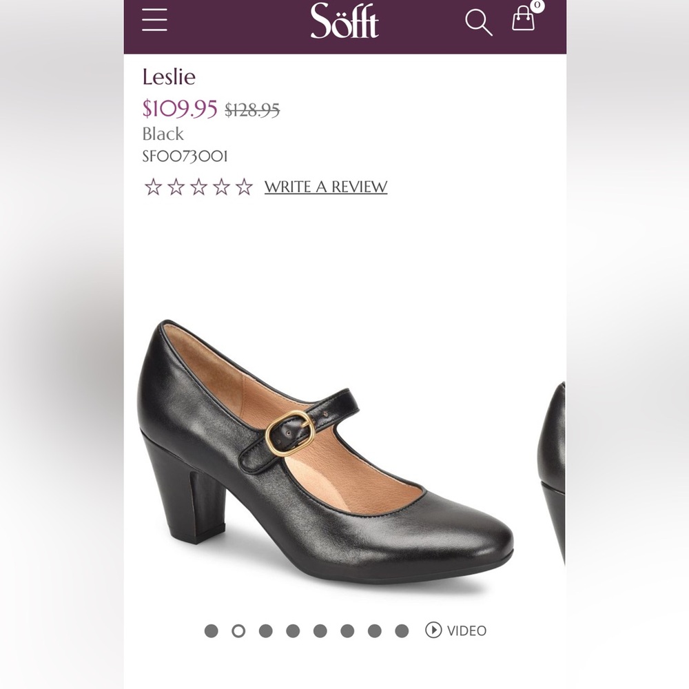 Sofft Black ‘Leslie’ Mary Jane Heels, size 8.5